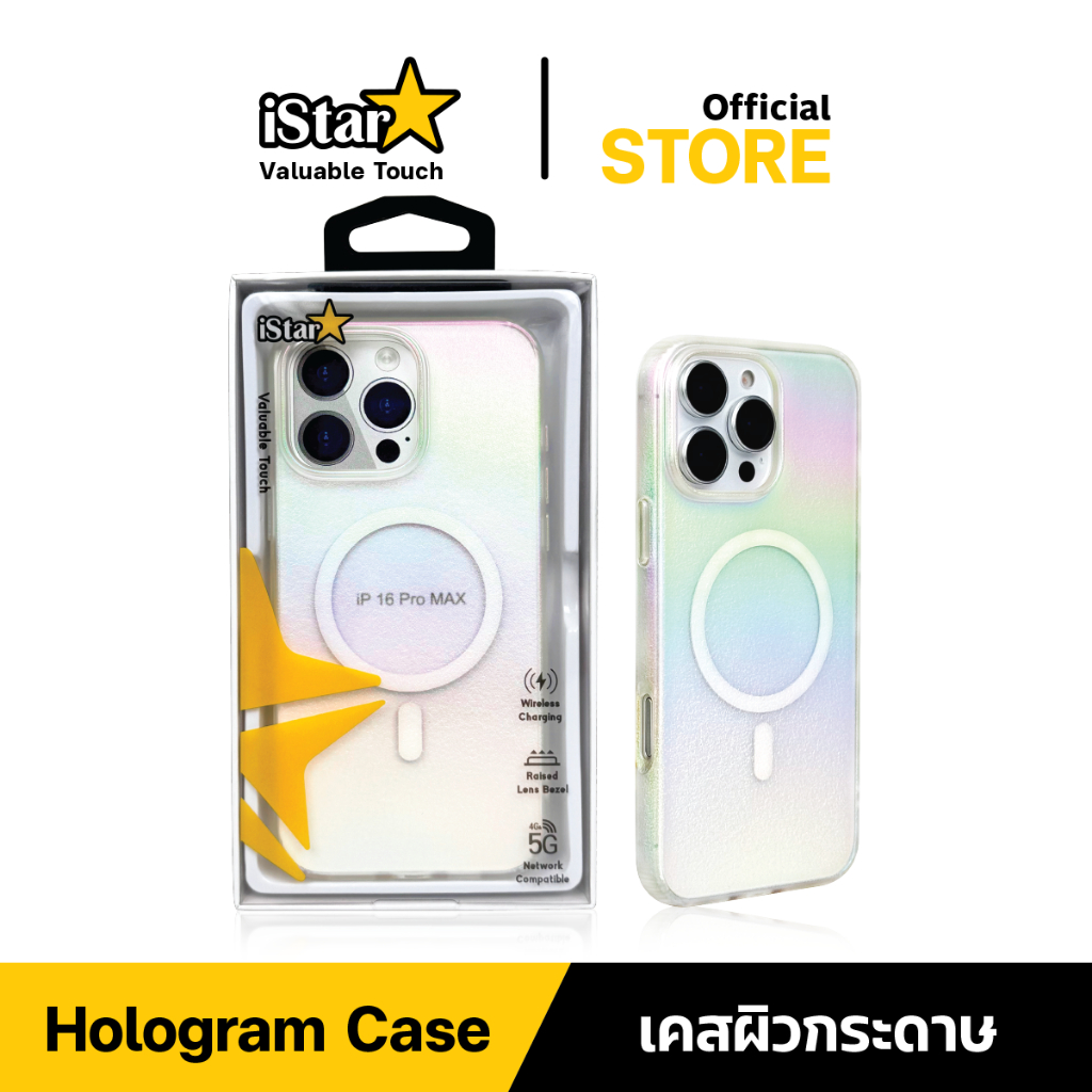 iStar เคสโฮโลแกรมผิวด้าน  ป้องกันการชน For iPhone 17 pro max 17pro 17 16 15 Plus 13 14 เคสไอโฟน