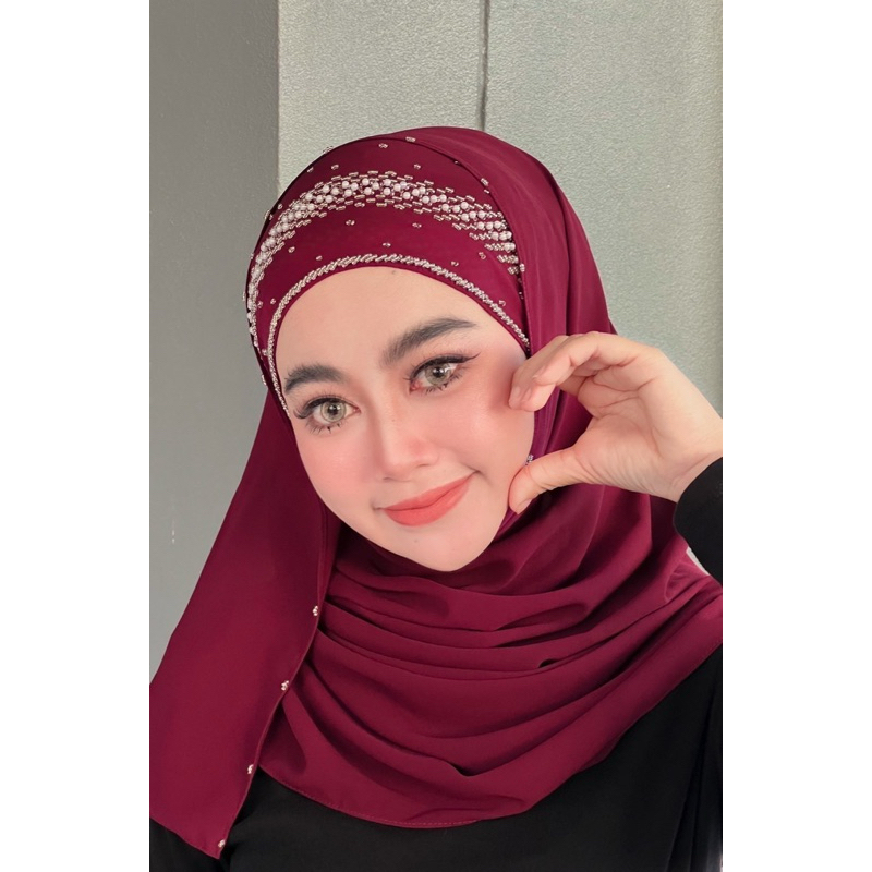 ฮีญาบชีฟองปักมุกรุ่นคิตตี้💖