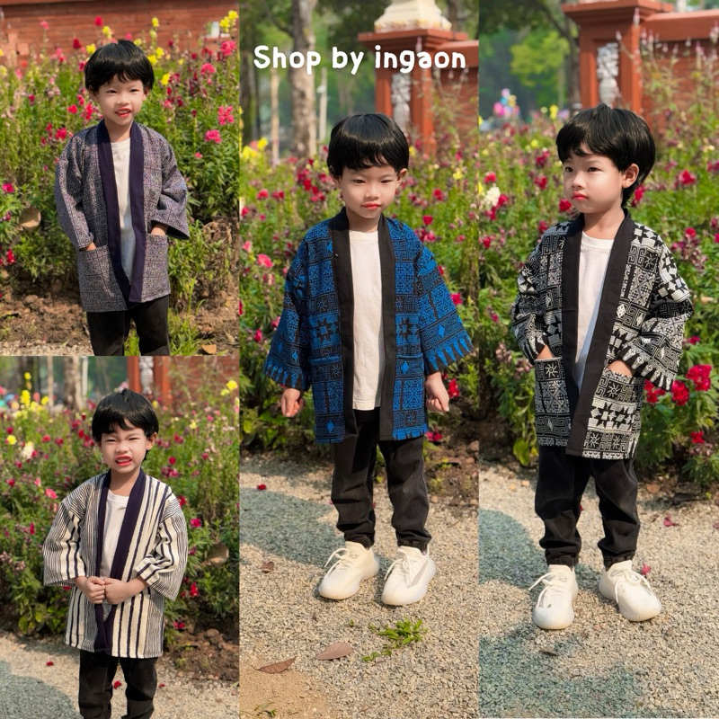 เสื้อคลุมยูกาตะเด็ก(มีไซส์เด็ก1-12ปี)ใส่ได้ทั้งเด็กผู้ชาย/เด็กผู้หญิง เสื้อคลุมพื้นเมืองเด็ก