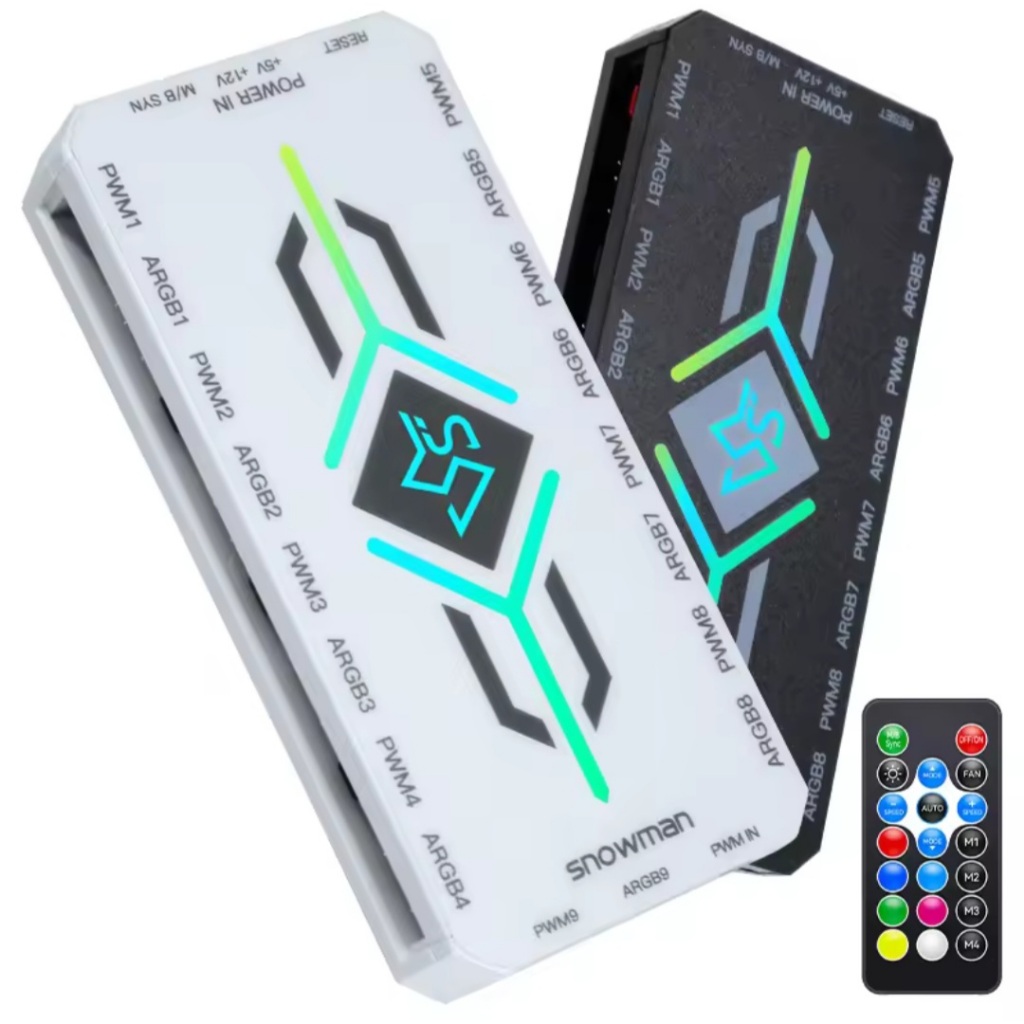 กล่องควบคุมไฟ SNOWMAN PWM Fan Controller 5V ARGB Mainboard SYNC Light Remote Control