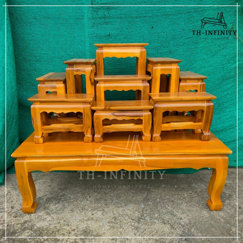 🔥ส่งฟรี🔥 ⭐พร้อมส่ง⭐โต๊ะหมู่บูชาไม้สักทอง หมู่ 9 หน้า 5 ส่งจากจังหวัดแพร่