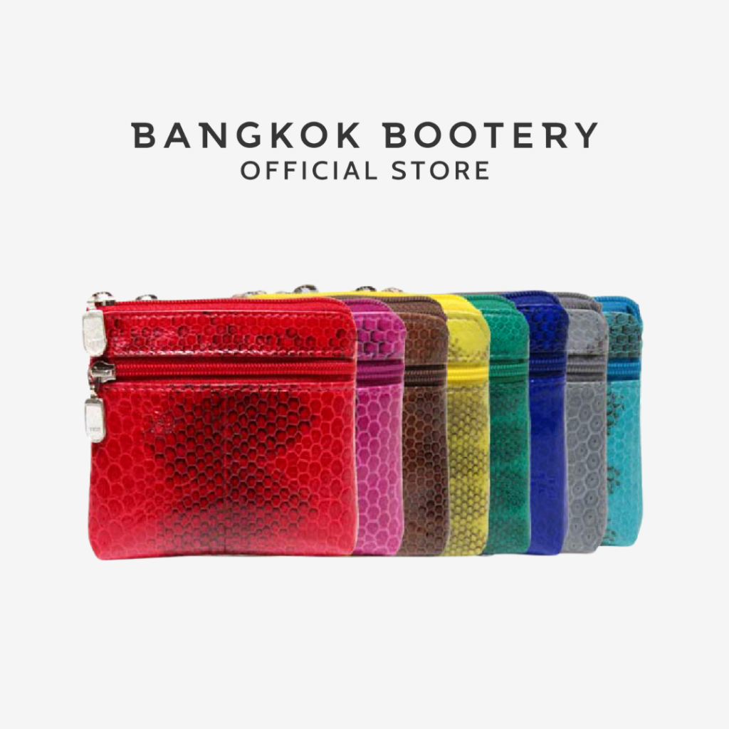 BANGKOK BOOTERY กระเป๋าใส่เหรียญ รุ่น 2 Zipper For Coin หนังงูทะเล (Sea Snake) หนังแท้ ขนาด 11