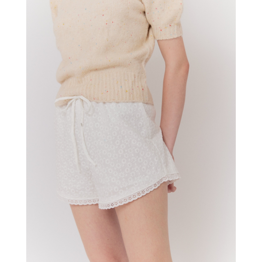 Floral Comfy White Pants