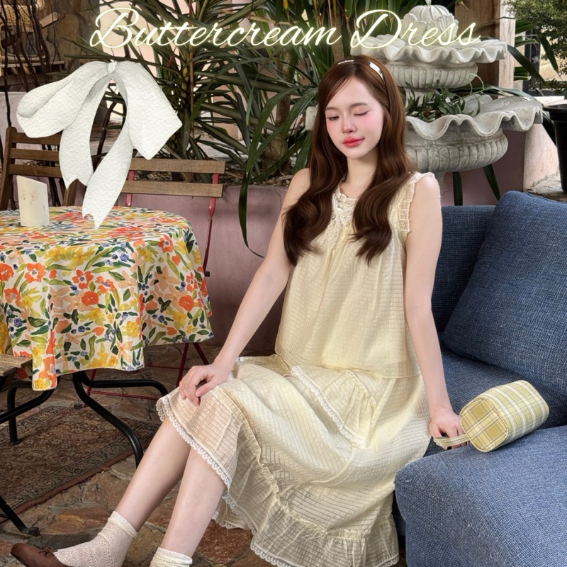 #KATI324ꕤ   ‎⸝ ⸝ ⸝ Buttercream Dress◞✿