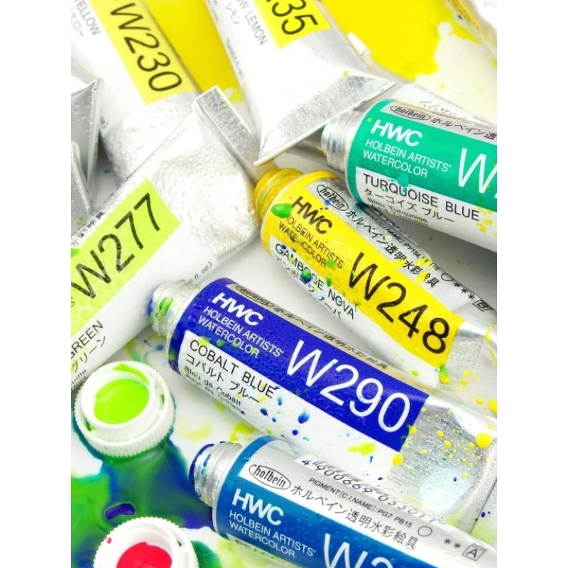 สีน้ำบีบแบ่ง 0.5 ,2 ml. Holbein Artists' Watercolor (Mini Pan ,Half Pan)