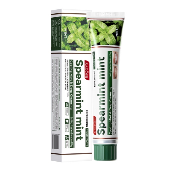 Sadoer Spearmint Mint ยาสีฟัน ยาสีฟันดับเบิ้ลมิ้นท์ รีเฟรชชิ่ง เหมาะสำหรับผู้ที่มีฟันเหลือง คราบกาแฟ คราบควัน (MINT)
