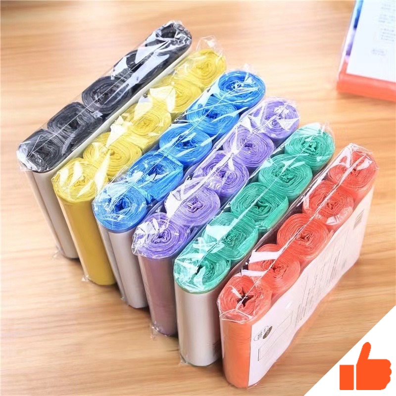 ถุงขยะแบบม้วน แพ็ค 75 ใบ (5ม้วน) แบบพกพา ถุงขยะแบบฉีก