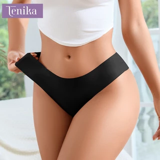 TENIKA กางเกงในจีสตริง เซ็กซี่ Ice Silk กางเกงในไร้ขอบ Thong Panties กางเกงชั้นในสตรีเอวต่ำ（3pcs）