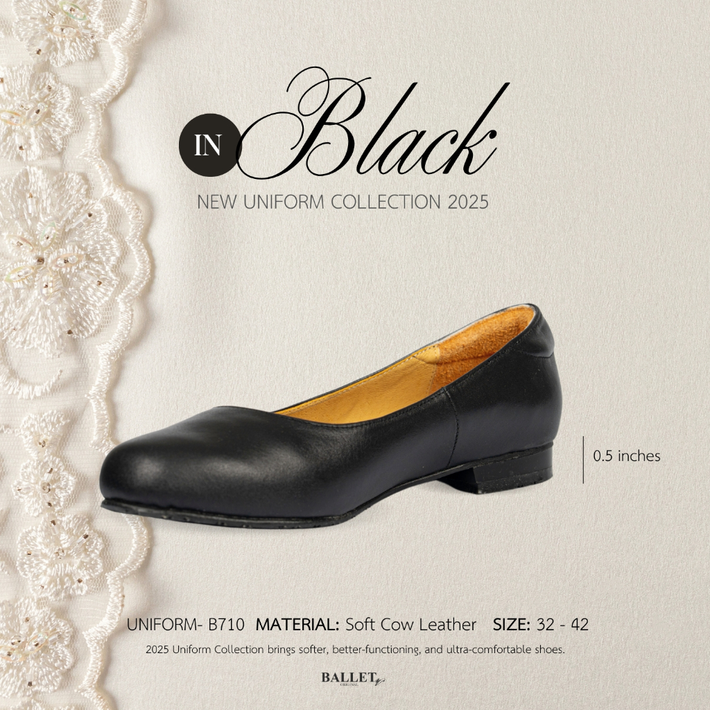 รองเท้าคัทชูหนังแท้ รุ่น B710 (ส้นสูง 0.5 นิ้ว) Ballet Shoes Original