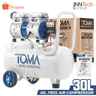 TOMA JAPAN ปั้มลมออยล์ฟรี 30 ลิตร 850W (ถังเต็ม) ไม่ใช้น้ำมัน เร็ว แรง เสียงเงียบ Air Compressor 30L รุ่น FAC-30L