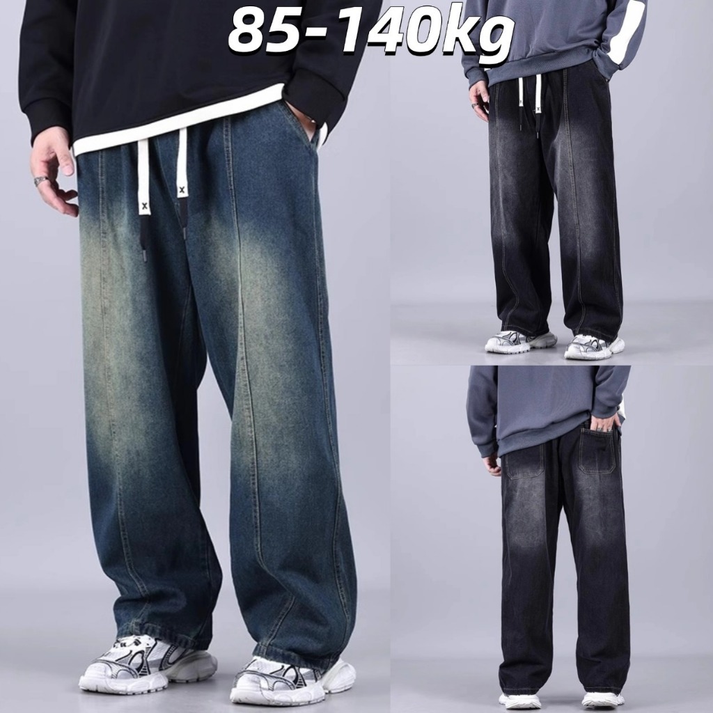 📍85-140KG📍กางเกงยีนส์ผู้ชาย พลัสไซส์ 30-44นิ้ว กางเกงคนอ้วน ทรงหลวม ย้อนยุค คุณภาพดี ใส่สบายเป้าไม่รั้ง