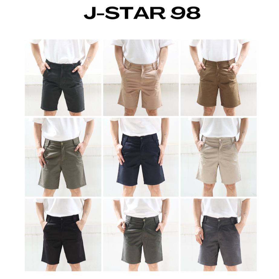 J-STAR 98 - SHC01 กางเกงผ้าสีขาสั้น สไตล์เกาหลี ผ้าคอตตอนทวิสยืด!