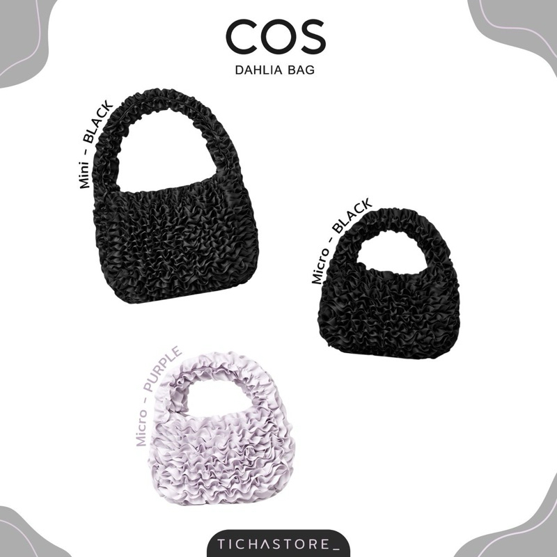 (พร้อมส่ง) กระเป๋า Cos Micro/Mini Dahlia Bag สี Black/Purple ของแท้100%