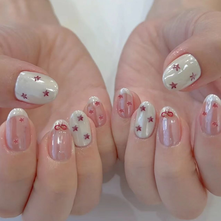 DIYเล็บปลอม น่ารัก แบบถอดออกได้ แฟชั่นฤดูใบไม้ผลิ และฤดูร้อน สําหรับตกแต่งเล็บ พร้อมส่ง