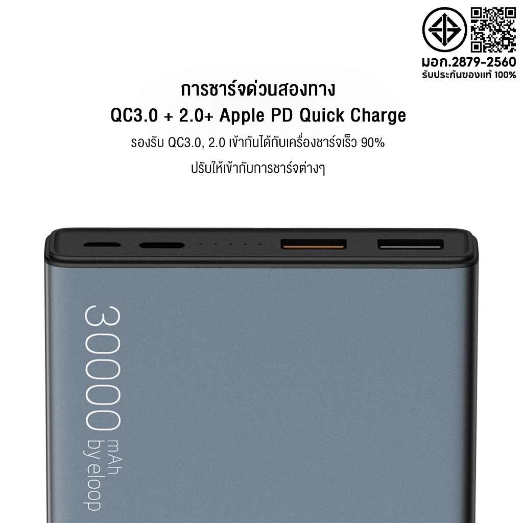 [ติดตาม รับส่วนลด]Orsen by eloop  E36 12000mah / E37 22000mah / E29 30000mah เเบตสำรอง Output Type C - รูปที่ 2