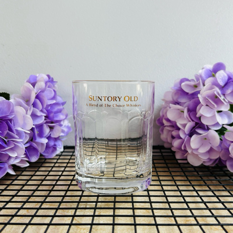 แก้ววิสกึ้ SUNTORY OLD A Blend of The Choice Whisky JAPAN มือสอง มีตำหนิ จากญี่ปุ่น