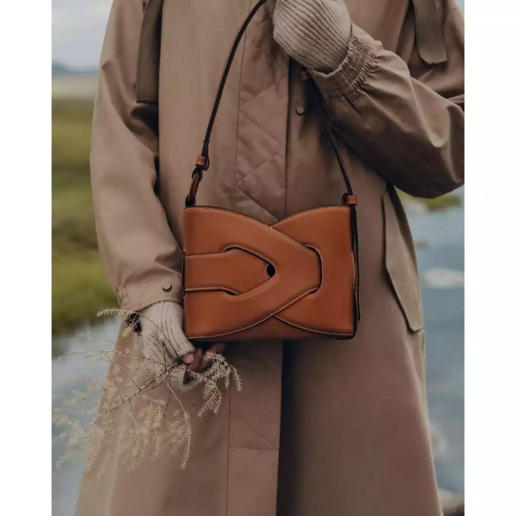 「ของแท้ 100 %」Polene Nodde Smooth bag กระเป๋าถือ กระเป๋าสะพายข้าง