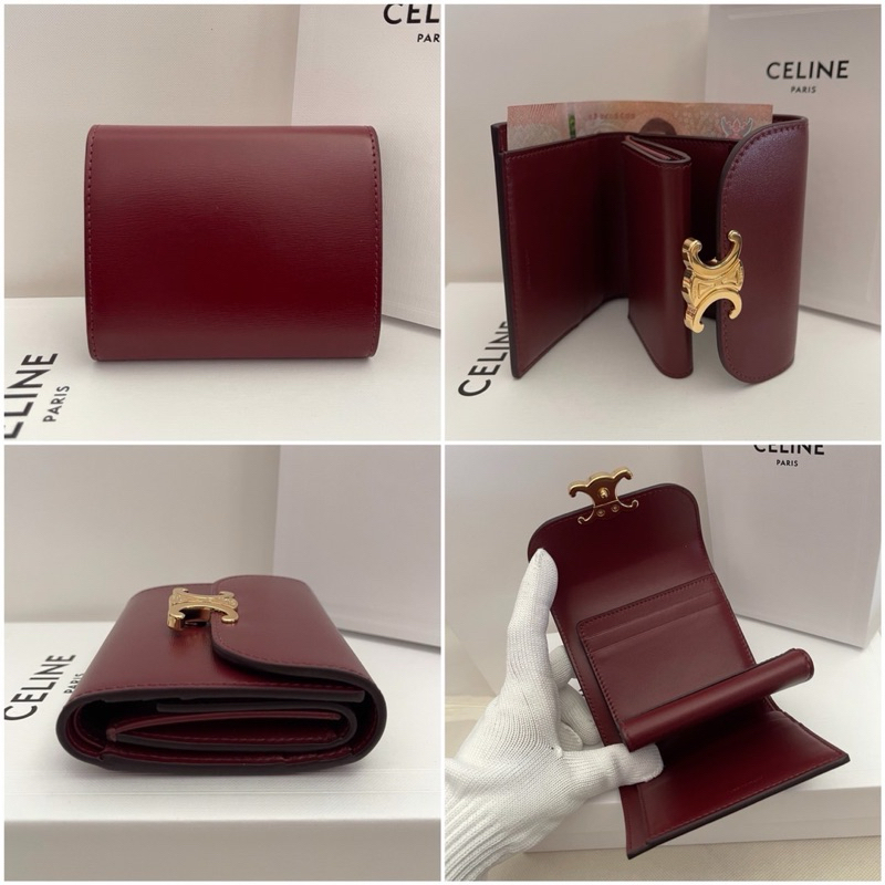 👜: New!! Celine Triomphe Tri-fold Wallet รับสีไหนแจ้งนะคะ‼️ก่อนกดสั่งรบกวนทักมาเช็คสต๊อคก่อนนะคะ‼️