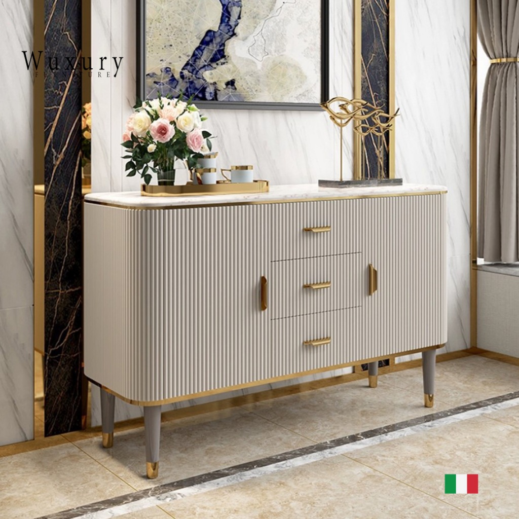 Wuxury Furniture ตู้คอนโซล ตู้เก็บของ Luxury TOP หินสวยหรู ส่งฟรี