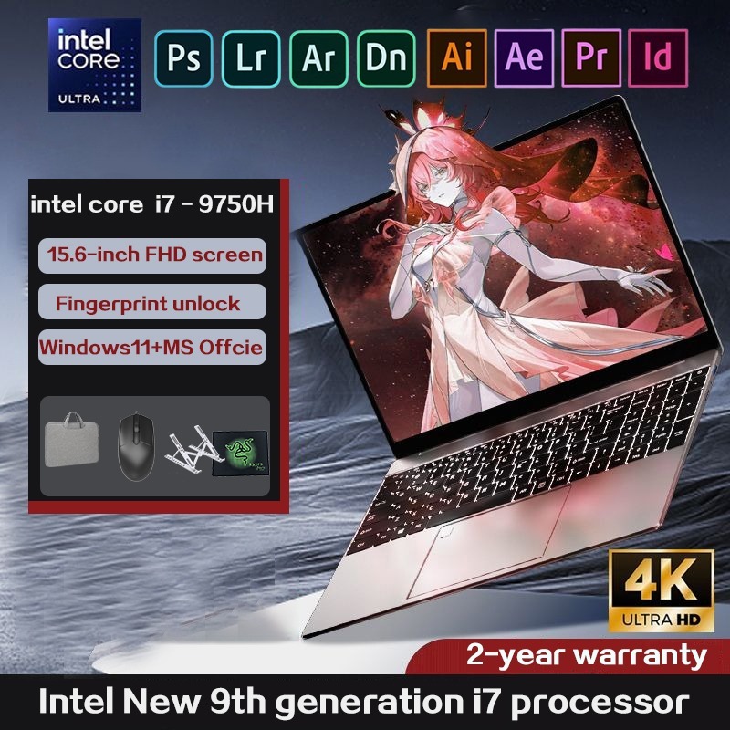 Lenovo แล็ปท็อป 15.6 นิ้ว  Intel Core i7 9750H+Netbook 1920*1080 แล็ปท็อปแบบพกพา 16GB RAM 1TB SSD ขอ