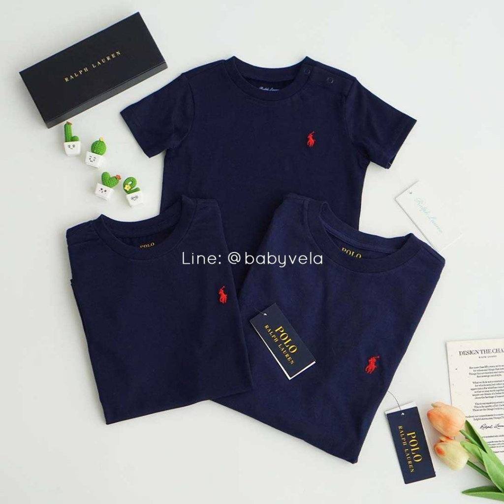 🏇 พร้อมส่ง 🏇 Polo Ralph Lauren Cotton Jersey Crewneck Tee (Cruise Navy) แท้💯%