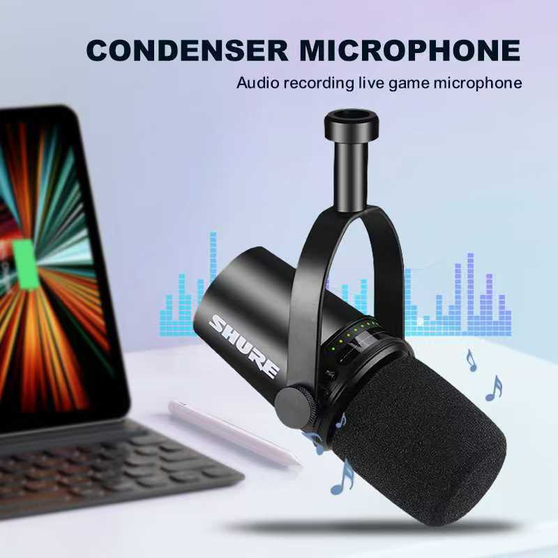 shure/mv7 ไมค์คอนเดนเซอร์,ไมค์อัดเสียง,ไมค์ไลฟ์สด (ร้ายประกัน3 ปี),dynamic microphone,podcast studio