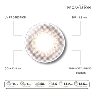 PEGAVISION คอนแทคเลนส์สี รายวัน รุ่น KAORI สี Rosemary Brown (10 เลนส์/กล่อง)