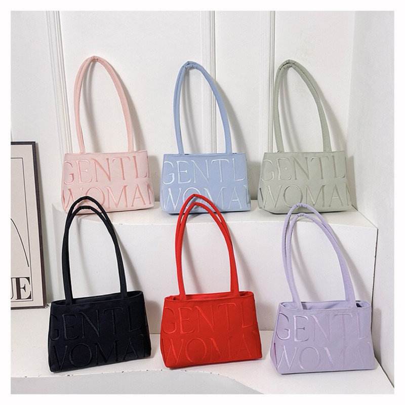 ✅พร้อมส่งจากไทย✅ New collection กระเป๋าผ้าไนล่อน สะพายไหล่สายยาว โลโก้งานปักสีสวยจึ้งๆ มีซิป มีซับใน