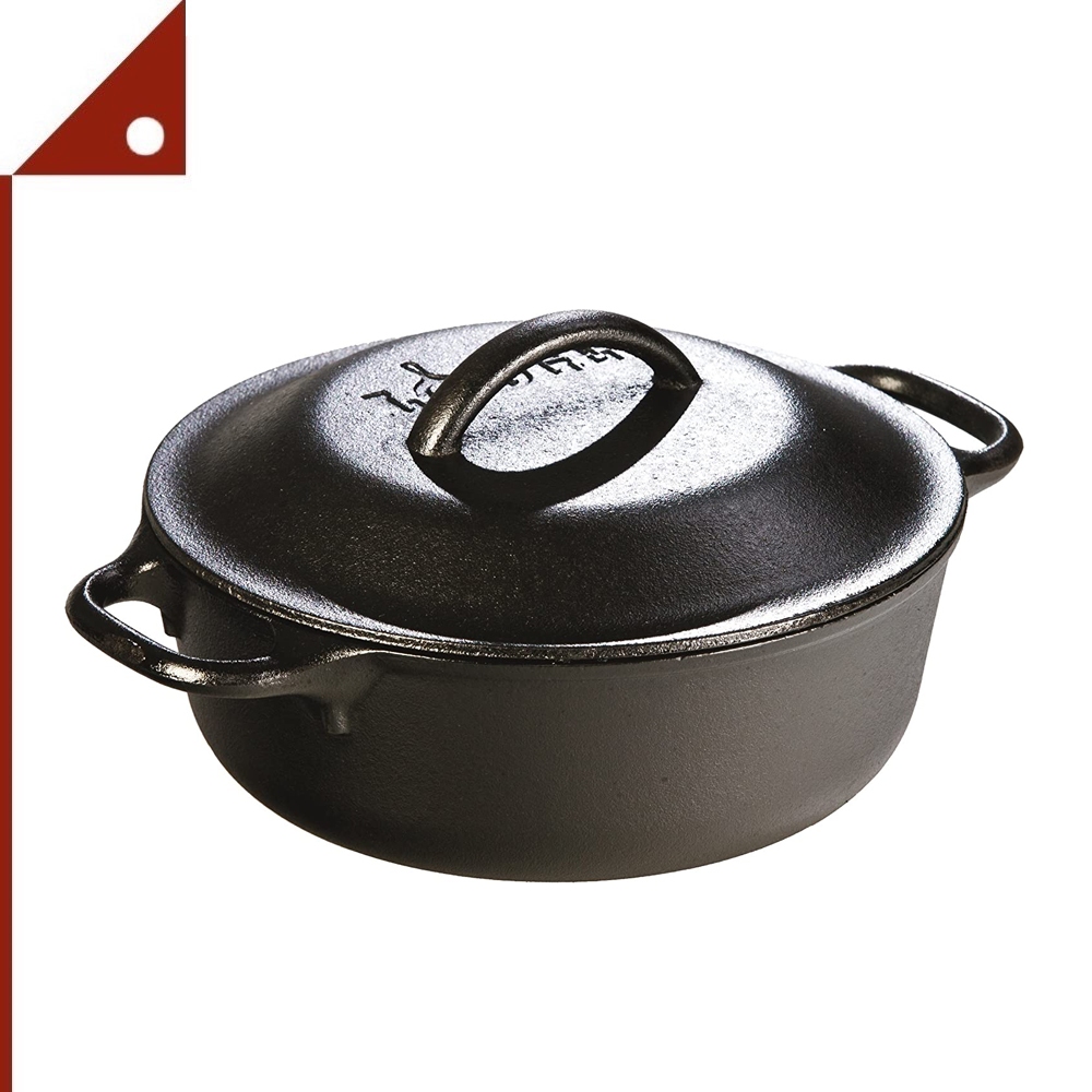 Lodge : LDGL2SPKPLT* หม้อ Cast Iron Dutch Oven with Lid, 2 Quart