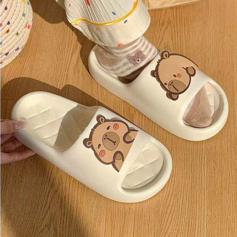 🧸ใหม่🧸(SH-5528)รองเท้าแตะ ลายCapibala รองเท้าแตะใส่ในบ้านและนอกบ้าน ยางEVA น้ำหนักเบานิ่มใส่บาย