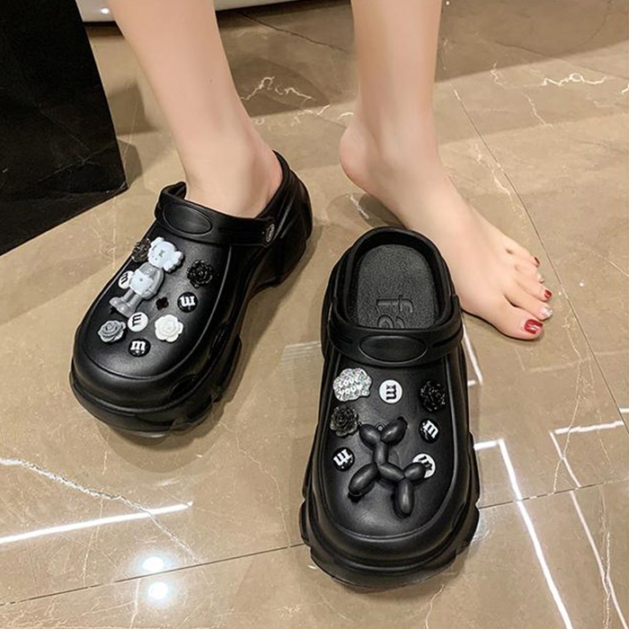 สินค้ามาใหม่ รองเท้าหัวโต รองเท้าเเฟชั่นเกาหลี   มี3 สีให้เลือก ดีไซน์  เขียว ดํา ขาว  วัสดุยาง EVA หนา นิ่ม น้ำหนักเบา - รูปที่ 3