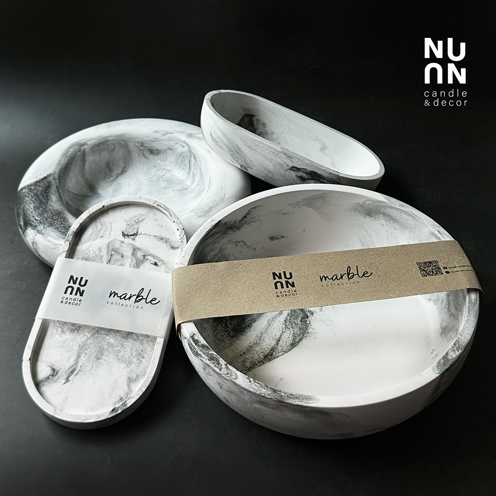 [NEW] ถาดถ่ายรูปสินค้า ถาดใส่ของ ถาดปูน Handcraft tray ลายหินอ่อน Marble collection มี 6 แบบ