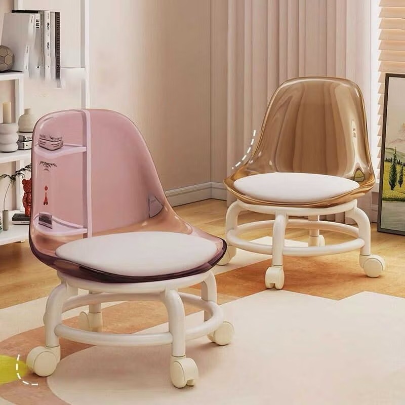 เก้าอี้เด็กทำจากอะคริลิกพร้อมล้อหมุนเงียบ ออกแบบสำหรับเด็กฝึกเดิน สินค้าพื้นบ้านที่จำเป็น