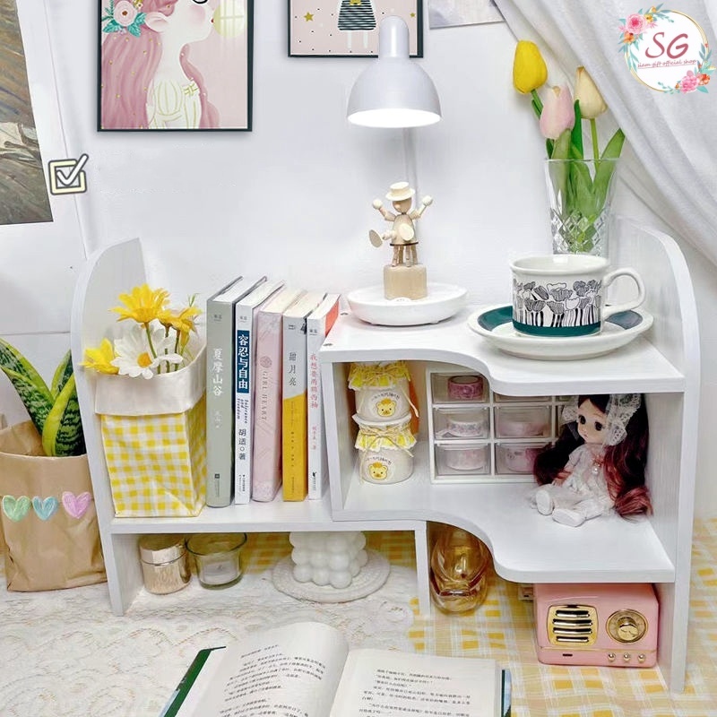 ชั้นวางหนังสือบนโต๊ะอเนกประสงค์