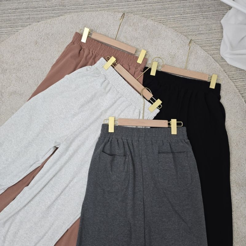 [ U38 ] WARA กางเกงสบายพุง กางเกงขายาว (มีกระเป๋าหลัง) ผ้า cotton spandex