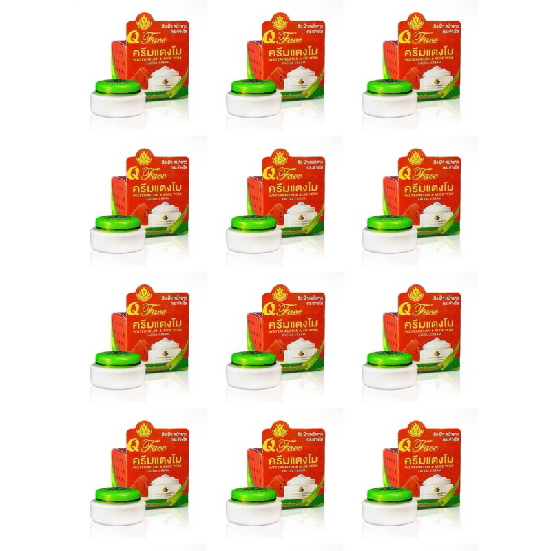 ครีมแตงโม12กล่อง ลดฝ้าลดสิวหน้าขาวใส คิวเฟซ