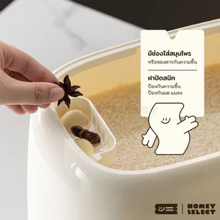 HomeyChoice กล่องเก็บข้าวสาร ถังข้าวสาร กดปุ่มข้าวจะไหลออกมาเอง Food Grade เก็บกลิ่นได้ดี 5kg-10kg