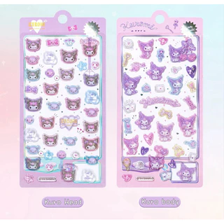 พร้อมส่ง🇹🇭 สติกเกอร์นูนคริสตัลใส ลิขสิทธิ์แท้Sanrio คิตตี้kitty มายเมโลดี้ Mymelodyคุโรมิkuromi🇨🇳