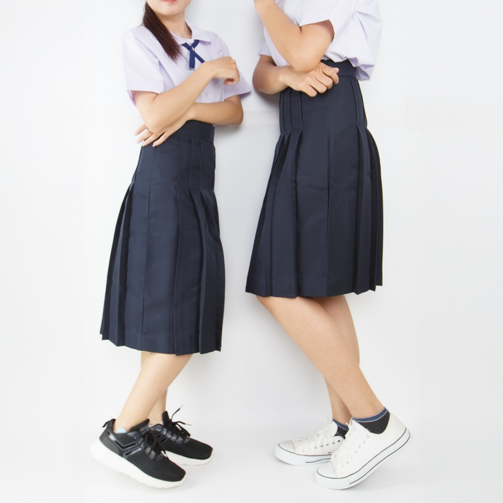 กระโปรงทรงแคบผ้ามัน กระโปรงนักเรียน ตราสมาร์ท ตะเข็บแดงซ่อนซิป มีกระเป๋าลับใส่ไอโฟน จำหน่ายโดยตัวแทน