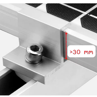 End Clamp 30,35mm. ยึดริมแผง ใช้ยึดปิดท้ายแผงโซล่าเซลส์