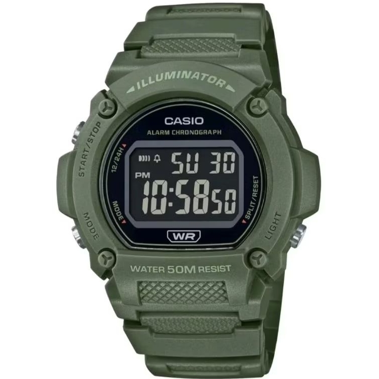 นาฬิกาCasioรุ่น W-219H-8 W-218HC-2สายเรซิ่นของแท้รับประกัน1ปี