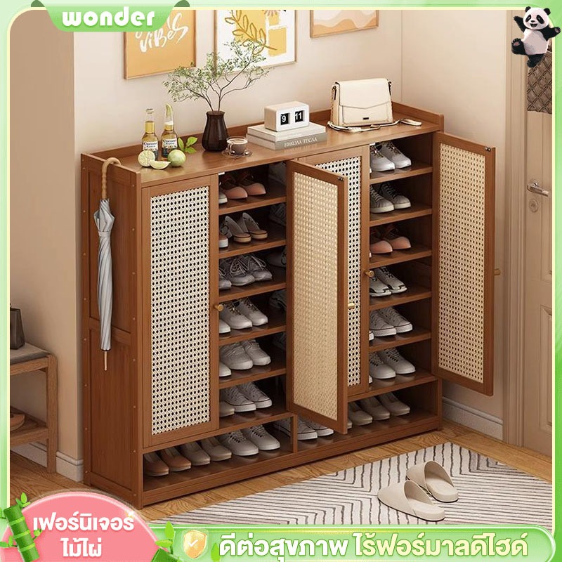 ตู้เก็บรองเท้า ตู้รองเท้า ชั้นวางรองเท้า ตู้รองเท้าไม้ หลายชั้น ตู้เก็บรองเท้ากันฝุ่น