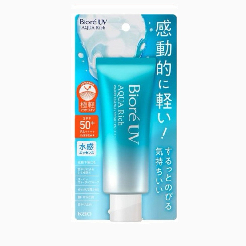 Biore UV Aqua Rich บิโอเร ยูวี อควา ริช ไวท์เทนนิ่ง เอสเซ็นส์ Spf50+++ (สีฟ้า)