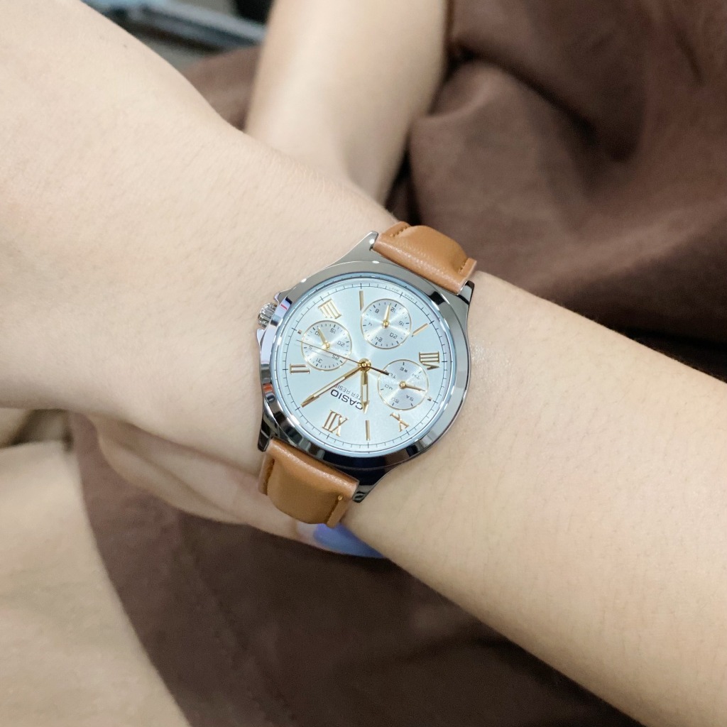 Casio Standard นาฬิกาข้อมือผู้หญิง สายหนัง รุ่น LTP-V300,LTP-V300L,LTP-V300L-7A2- สีน้ำตาล