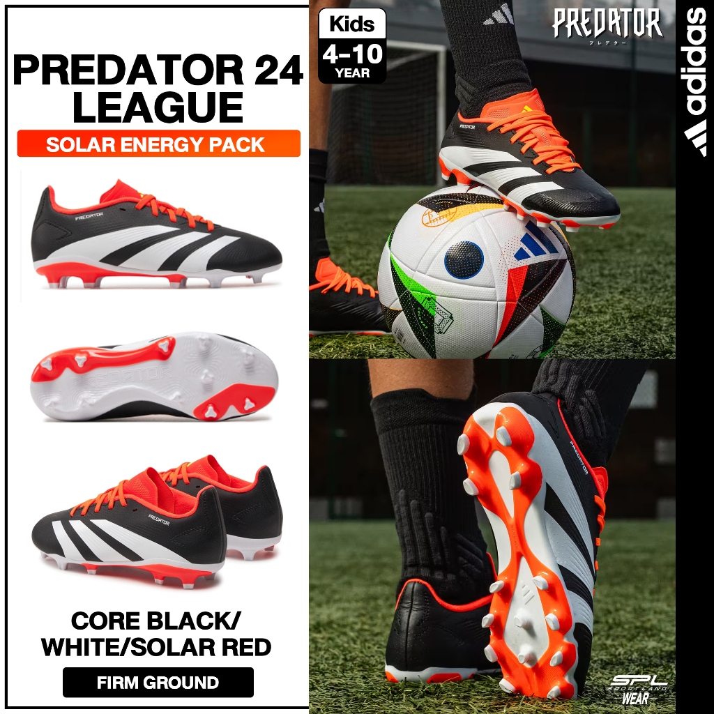 Adidas อาดิดาส รองเท้าฟุตบอล รองเท้าสตั๊ด สำหรับเด็ก KD Predator 24 League Firm Ground IG7748 (2300)