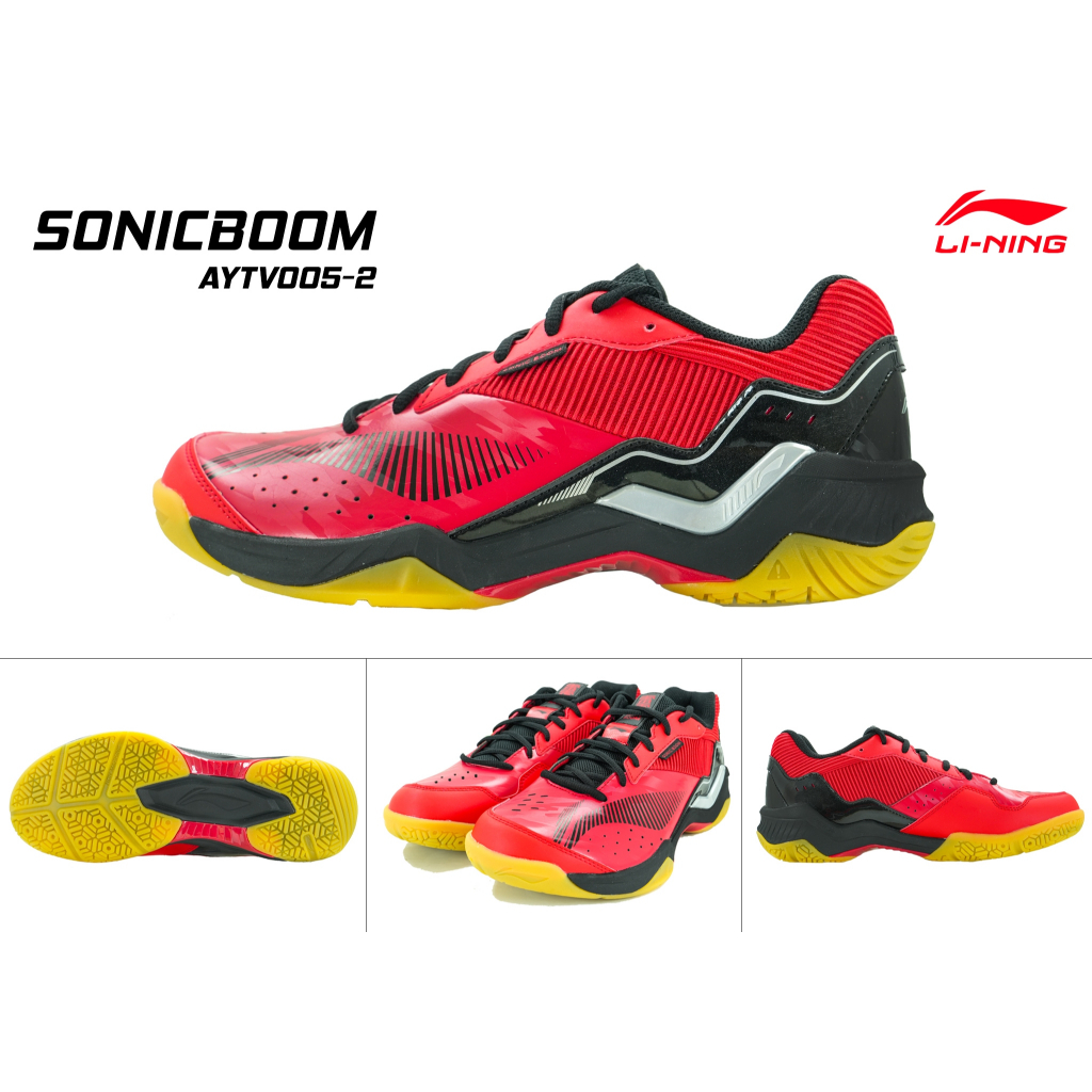 LI-NING SONIC BOOM (AYTV005-2S) สี (CHINESE RED/BLACK) BADMINTON SHOES รองเท้าแบดมินตัน