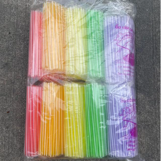 [ถูกสุด] หลอด หลอดดูดน้ำ (แบบสั้น ยาว บิ๊ก) หลอดชานม ขายทีละ10ห่อ หลอดพลาสติกคละสี หลอดทำโมบายหลอดเสียบไม้กฐิน