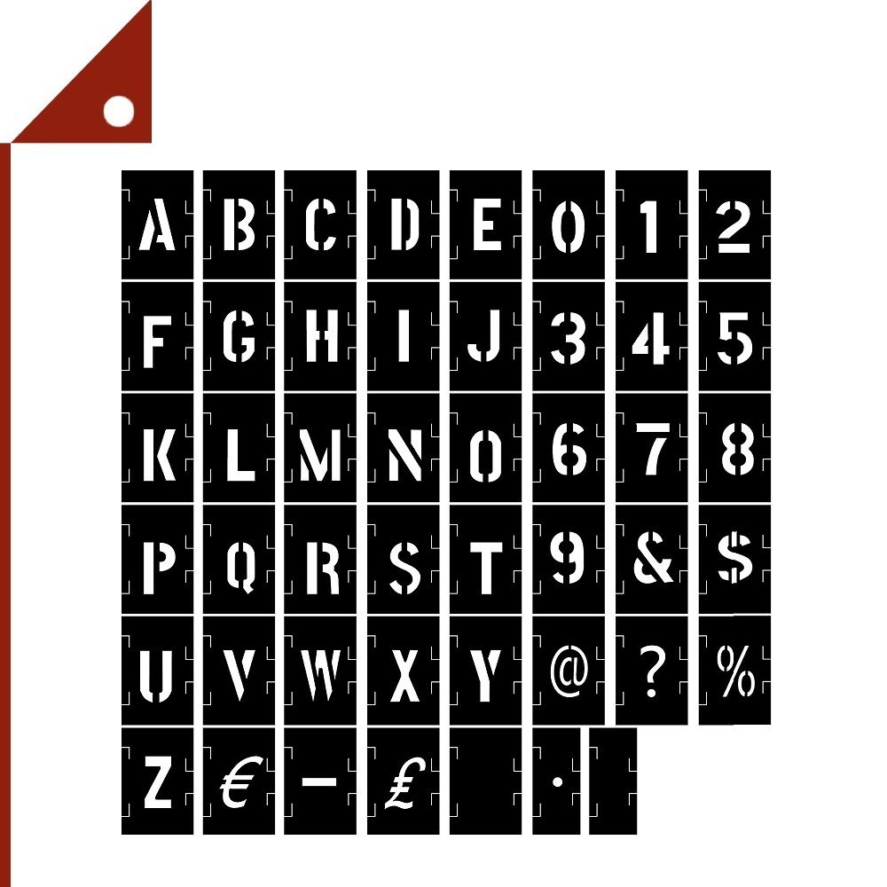 Zonon : ZNN3-153* บล๊อคตัวอักษร Letter Number Stencil Symbol Stencil Set, 3-Inch, 153 pcs