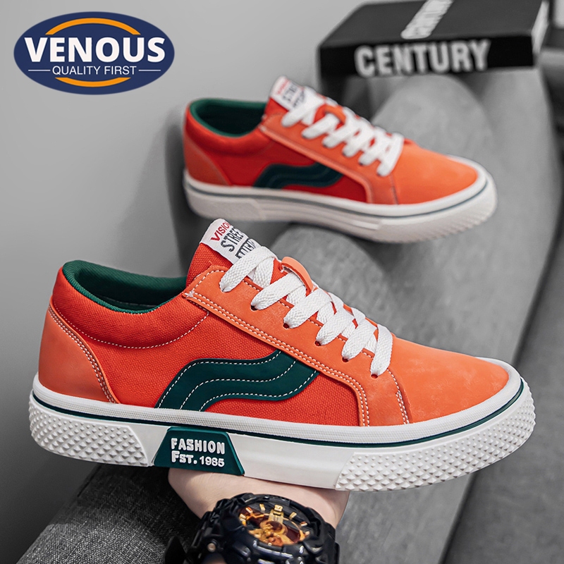 【Venous】2025 New Original 100% รองเท้าผ้าใบผู้ชายแบบเรียบง่าย รองเท้าแฟชั่นสำหรับผู้ชายเกาหลี รองเท้าแฟชั่นสำหรับผู้ชายเ