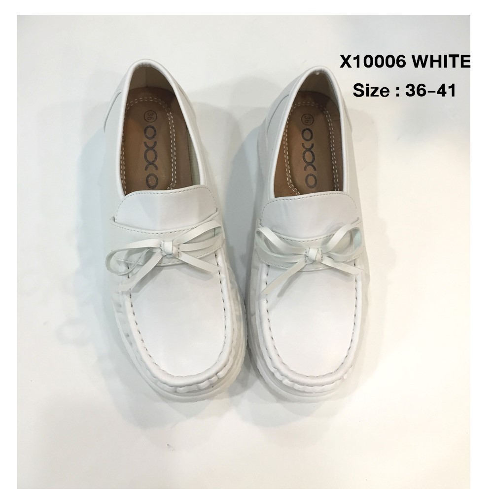 prettycomfort รองเท้าเพื่อสุขภาพ พยาบาล วัสดุหนังพียูคุณภาพใกล้เคียงหนังแท้ X10006 เล็กกว่าปกติ1ไซส์
